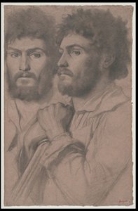 To portrettstudier av en mann, ca. 1856-57 av Edgar Degas