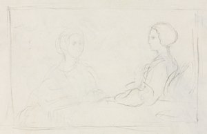 To sittende kvinner verso, 1856-1860. av Edgar Degas