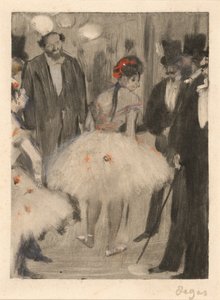 Virginie blir beundret mens Marquis Cavalcanti ser på, ca. 18761877. av Edgar Degas