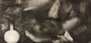 Kvinne som ligger liggende på sengen sin av Edgar Degas