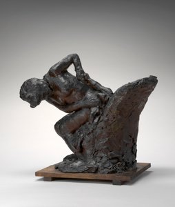 Kvinne sitter, tørker av venstre hofte av Edgar Degas