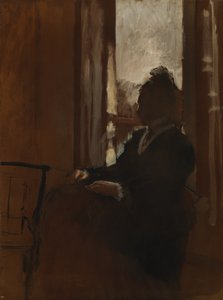 Woman at a Window, ca. 1871-2 (olje på papir på lin) av Edgar Degas