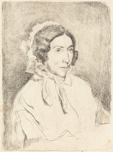 Kvinne i en rynket hette (Dame agée) av Edgar Degas