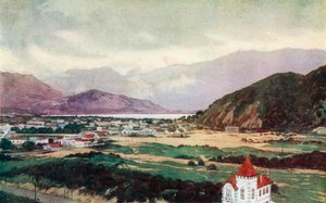 Sør-forstaden Rio de Janeiro, Ipanema (farge litho) av Edgar L. Pattison