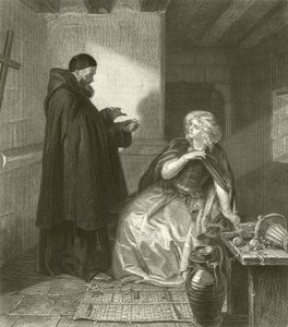 Juliet i cellen til Friar Lawrence (gravering)
