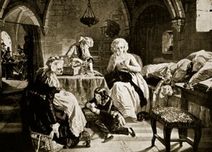 Louis XVI og hans familie i tempelet, illustrasjon fra 