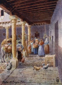 Nord-Spania: Avila, A Posada Patio (farge litho) av Edgar T. A. Wigram