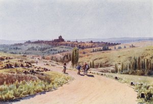 Nord-Spania: Avila, fra nordvest (farge litho) av Edgar T. A. Wigram