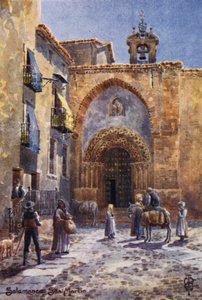 Nord-Spania: Salamanca, San Martin-kirken (litho-farge) av Edgar T. A. Wigram