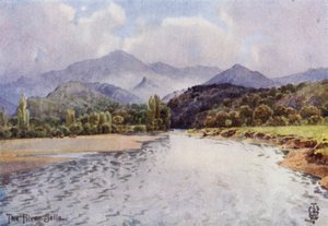 Nord-Spania: Sella-dalen, under Arriondas (farge litho) av Edgar T. A. Wigram