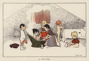 Scrub-Night (colour litho) av Edith Farmiloe