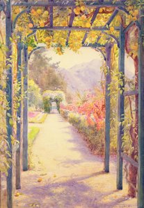 En italiensk pergola (akvarell på papir) av Edith Helena Adie