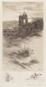 Carmel misjon før restaurering av Edith Loring Peirce Getchell, after William Keith