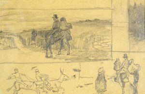En irsk vogn (blyant på papir) av Edith Oenone Anna Somerville