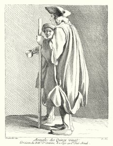 Blind mann fra Quinze-Vingts sykehus (gravering)