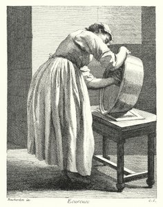 Scullery Maid (gravering) av Edmé (after) Bouchardon