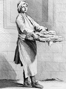 Hot Pies, 1737, gravert av French School (1700-tallet) av Edmé Bouchardon