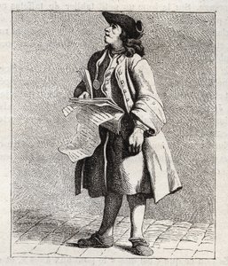 Tallvinnernes roper (Loto) - Petity metier de Paris (Studier tatt i det nedre folket, eller Cris of Paris) - gravering av Edme Bouchardon (1698-1762) av Edmé Bouchardon