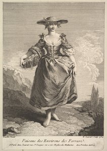 Bondekvinne fra Ferrara rundt, 1734. av Edme Jeaurat