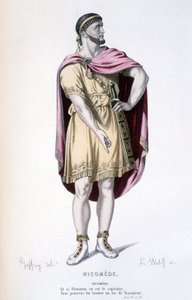Nicomedes karakter i tragedien Nicomede - Full Theatre: (Samling av skuespill av Corneille) tegning av Geffroy, gravering av L. Wolff - red. Laplace, Sanchez et Cie, Paris 1884