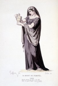 Karakteren til Cornelie i teaterstykket La mort de Pompee - Theatre complet: (Compendium of plays of Corneille) tegning av Geffroy, gravering av Colin - red. Laplace, Sanchez et Cie, Paris 1884 av Edmond Aime Florentin Geffroy