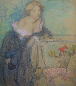 Woman with the Mask, 1911 (pastell på papir) av Edmond François Aman Jean