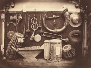 Stilleben av musikkinstrumenter, ca. 1863. av Edmond Lebel