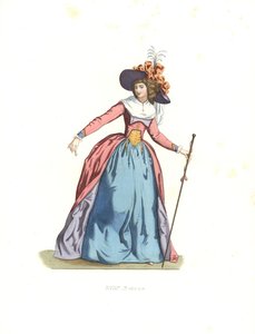 Fasjonabel kvinne, Frankrike av Edmond Lechevallier Chevignard