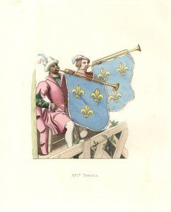 Trompetister ved en turnering, regjering av Frans I av Frankrike. av Edmond Lechevallier Chevignard