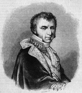 Portrett av Nicolas Francois Mollien (1758-1850), fransk politiker. Gravering av Chevignard i "" The Picturesque Store"" av Edmond Lechevallier Chevignard
