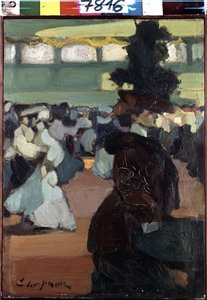 Ved ball (På ball). Maleri av Edmond Lemperor (1876-1909)