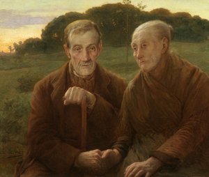 Livets solnedgang (olje på lerret) av Edmond Theodor van Hove