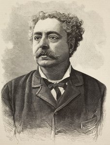 Portrett av Edmondo De Amicis (1846-1908), italiensk forfatter, gravering av E Mancastroppa fra fotografi av Schemboche fra L