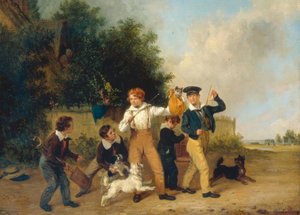 Gutter med kjæledyrene sine av Edmund Bristow