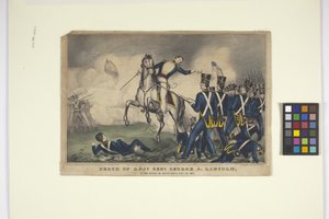 Death Of Adjt. Genl. George S. Lincoln (håndfarget litografi)