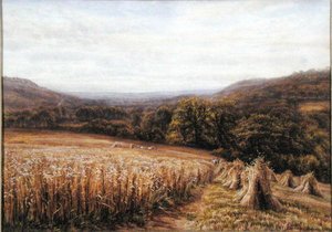 Harvest Time nær Ashburton av Edmund George Warren