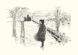 Illustrasjon for Jane Eyre av Charlotte Bronte (litho)