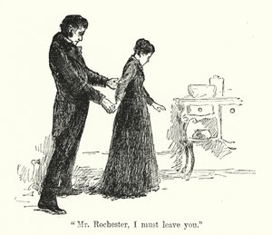 Illustrasjon for Jane Eyre av Charlotte Bronte (litho)