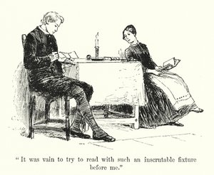 Illustrasjon for Jane Eyre av Charlotte Bronte (litho) av Edmund Henry Garrett