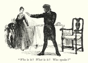 Illustrasjon for Jane Eyre av Charlotte Bronte (litho) av Edmund Henry Garrett