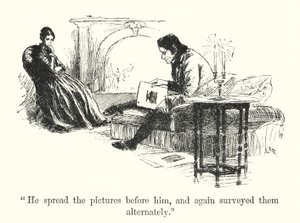 Illustrasjon for Jane Eyre av Charlotte Bronte (litho)