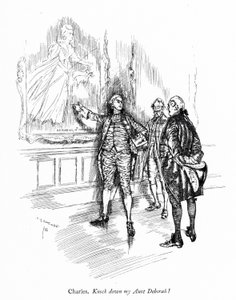 Illustrasjon for Sheridans The School for Scandal (gravering) av Edmund Joseph (after) Sullivan
