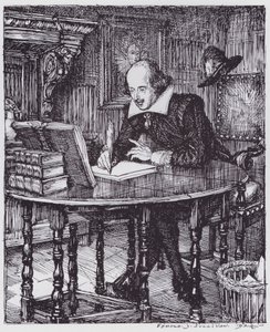 Shakespeare i hans studie (litho)