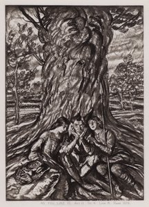 Som du liker det, akt II, Sc 4 (litho) av Edmund Joseph Sullivan