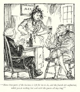 Illustrasjon for The Vicar of Wakefield av Oliver Goldsmith (litho) av Edmund Joseph Sullivan