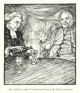 Illustrasjon for The Vicar of Wakefield av Oliver Goldsmith (litho) av Edmund Joseph Sullivan