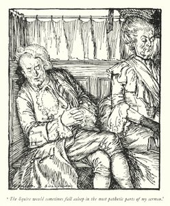 Illustrasjon for The Vicar of Wakefield av Oliver Goldsmith (litho) av Edmund Joseph Sullivan