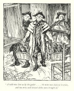 Illustrasjon for The Vicar of Wakefield av Oliver Goldsmith (litho) av Edmund Joseph Sullivan