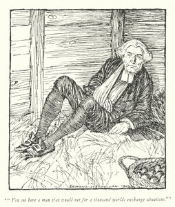 Illustrasjon for The Vicar of Wakefield av Oliver Goldsmith (litho) av Edmund Joseph Sullivan