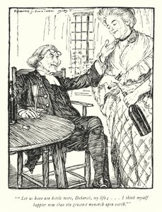 Illustrasjon for The Vicar of Wakefield av Oliver Goldsmith (litho) av Edmund Joseph Sullivan